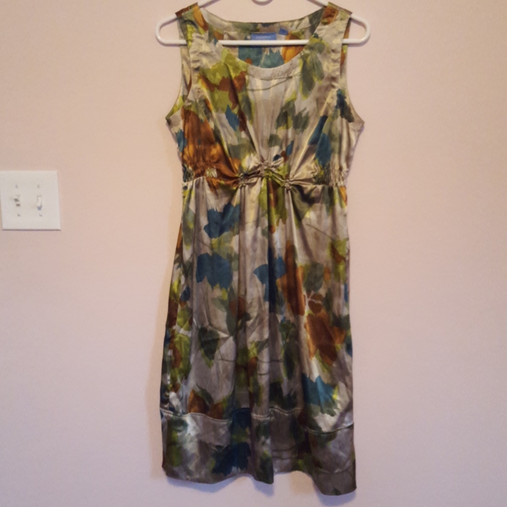 SimplyVera Dress in Muted Metallic Tones, Size 8